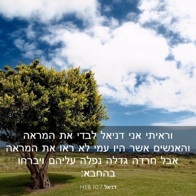 Picture 03 - דניאל 10:7 HEB - וראיתי אני דניאל לבדי את - Bible Verse Picture