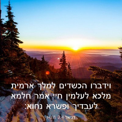 Picture 03 - דניאל 2:4 HEB - וידברו הכשדים למלך ארמית - Bible Verse Picture