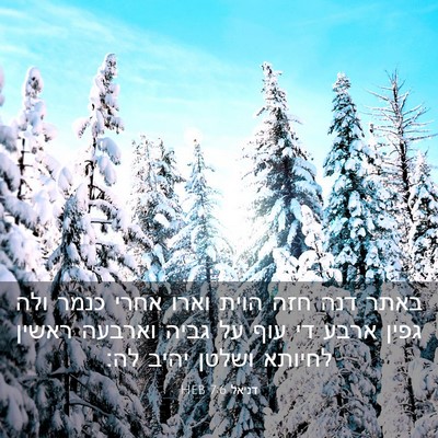 Picture 03 - דניאל 7:6 HEB - באתר דנה חזה הוית וארו אחרי - Bible Verse Picture
