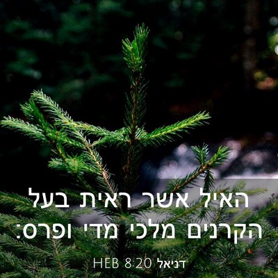 Picture 03 - דניאל 8:20 HEB - האיל אשר ראית בעל הקרנים - Bible Verse Picture