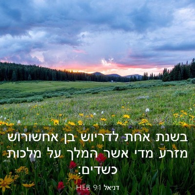 Picture 03 - דניאל 9:1 HEB - בשנת אחת לדריוש בן אחשורוש - Bible Verse Picture