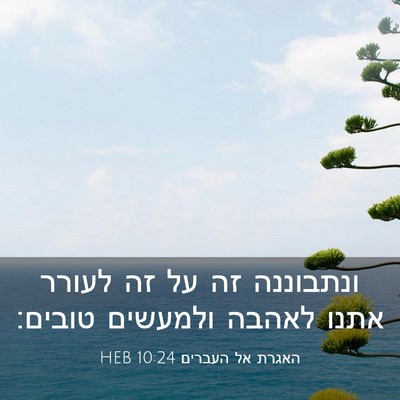 Picture 03 - האגרת אל העברים 10:24 HEB - ונתבוננה זה על זה לעורר - Bible Verse Picture