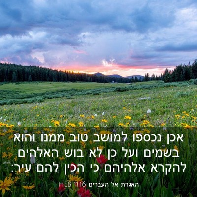 Picture 03 - האגרת אל העברים 11:16 HEB - אכן נכספו למושב טוב ממנו - Bible Verse Picture