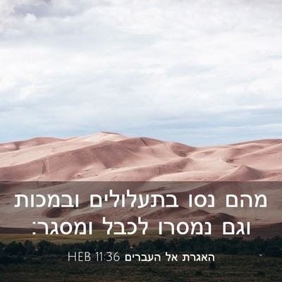 Picture 03 - האגרת אל העברים 11:36 HEB - מהם נסו בתעלולים ובמכות - Bible Verse Picture