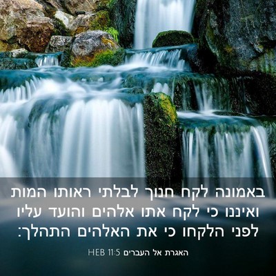 Picture 03 - האגרת אל העברים 11:5 HEB - באמונה לקח חנוך לבלתי - Bible Verse Picture