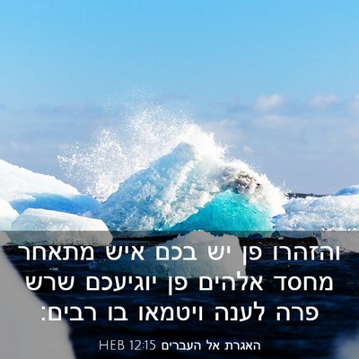 Picture 03 - האגרת אל העברים 12:15 HEB - והזהרו פן יש בכם איש מתאחר - Bible Verse Picture