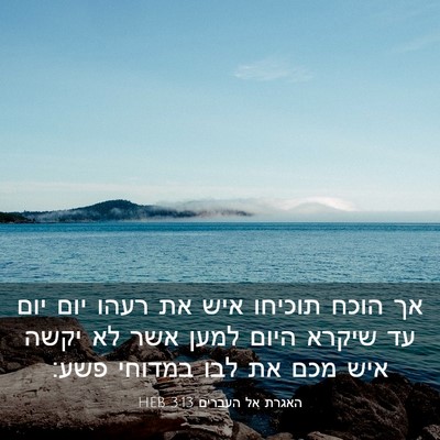 Picture 03 - האגרת אל העברים 3:13 HEB - אך הוכח תוכיחו איש את רעהו - Bible Verse Picture