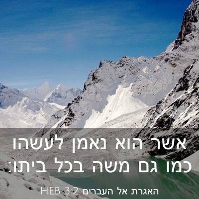 Picture 03 - האגרת אל העברים 3:2 HEB - אשר הוא נאמן לעשהו כמו גם - Bible Verse Picture