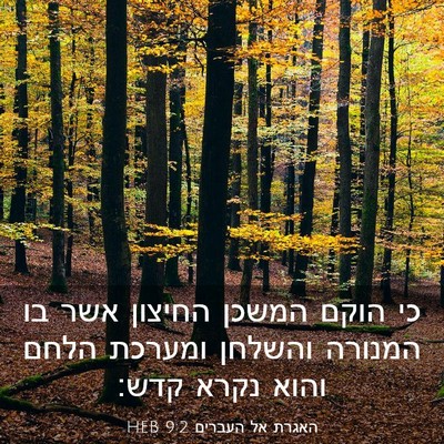Picture 03 - האגרת אל העברים 9:2 HEB - כי הוקם המשכן החיצון אשר בו - Bible Verse Picture