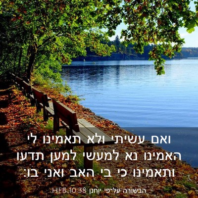 Picture 03 - הבשורה על־פי יוחנן 10:38 HEB - ואם עשיתי ולא תאמינו לי - Bible Verse Picture