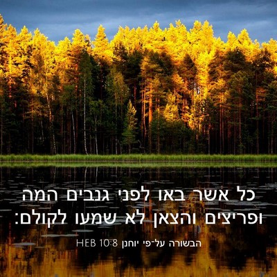 Picture 03 - הבשורה על־פי יוחנן 10:8 HEB - כל אשר באו לפני גנבים המה - Bible Verse Picture