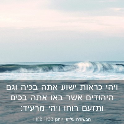 Picture 03 - הבשורה על־פי יוחנן 11:33 HEB - ויהי כראות ישוע אתה בכיה - Bible Verse Picture