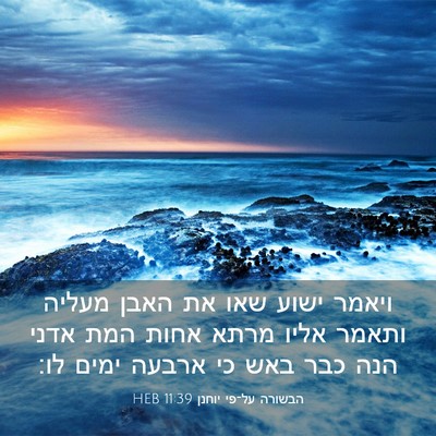 Picture 03 - הבשורה על־פי יוחנן 11:39 HEB - ויאמר ישוע שאו את האבן - Bible Verse Picture