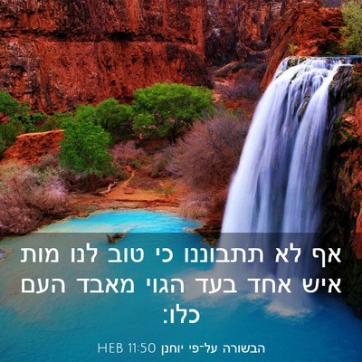 Picture 03 - הבשורה על־פי יוחנן 11:50 HEB - אף לא תתבוננו כי טוב לנו - Bible Verse Picture