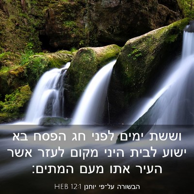 Picture 03 - הבשורה על־פי יוחנן 12:1 HEB - וששת ימים לפני חג הפסח בא - Bible Verse Picture