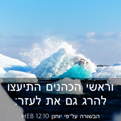 Picture 03 - הבשורה על־פי יוחנן 12:10 HEB - וראשי הכהנים התיעצו להרג - Bible Verse Picture