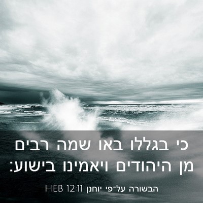Picture 03 - הבשורה על־פי יוחנן 12:11 HEB - כי בגללו באו שמה רבים מן - Bible Verse Picture