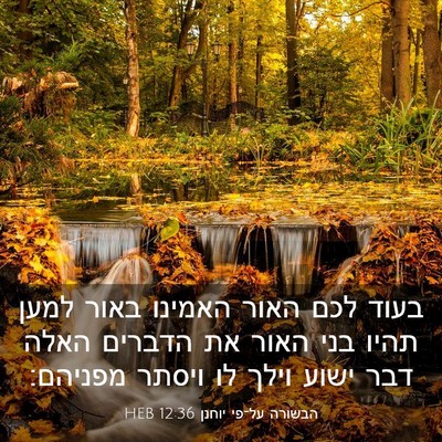Picture 03 - הבשורה על־פי יוחנן 12:36 HEB - בעוד לכם האור האמינו באור - Bible Verse Picture