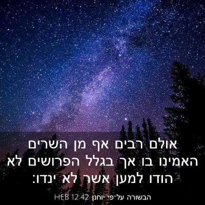 Picture 03 - הבשורה על־פי יוחנן 12:42 HEB - אולם רבים אף מן השרים - Bible Verse Picture