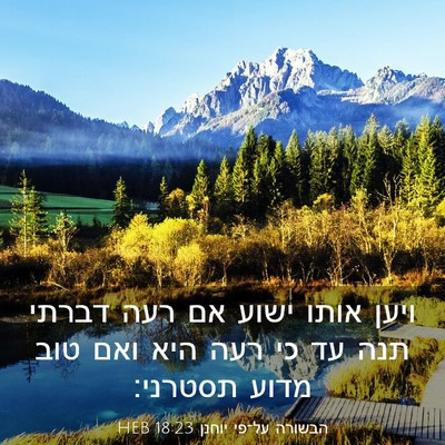 Picture 03 - הבשורה על־פי יוחנן 18:23 HEB - ויען אותו ישוע אם רעה דברתי - Bible Verse Picture
