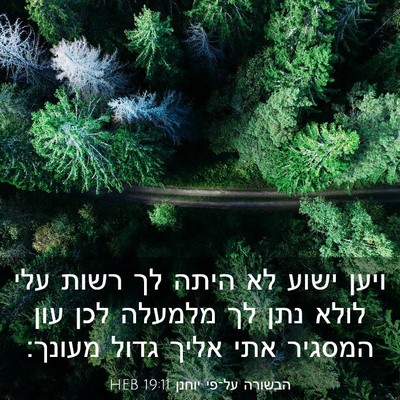 Picture 03 - הבשורה על־פי יוחנן 19:11 HEB - ויען ישוע לא היתה לך רשות - Bible Verse Picture