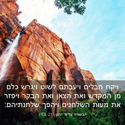 Picture 03 - הבשורה על־פי יוחנן 2:15 HEB - ויקח חבלים ויעבתם לשוט - Bible Verse Picture
