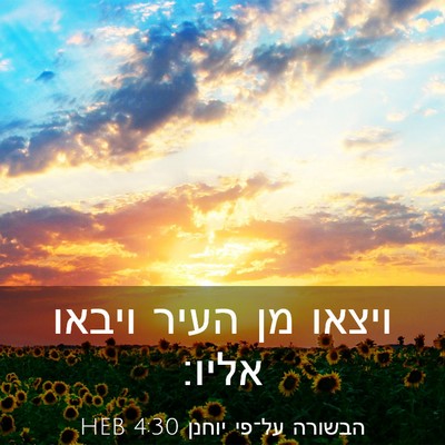 Picture 03 - הבשורה על־פי יוחנן 4:30 HEB - ויצאו מן העיר ויבאו - Bible Verse Picture