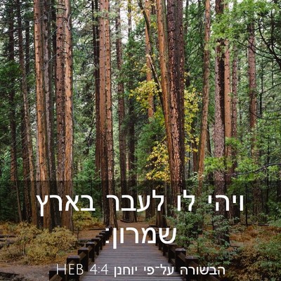 Picture 03 - הבשורה על־פי יוחנן 4:4 HEB - ויהי לו לעבר בארץ - Bible Verse Picture
