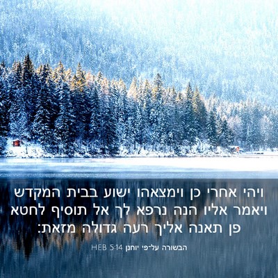 Picture 03 - הבשורה על־פי יוחנן 5:14 HEB - ויהי אחרי כן וימצאהו ישוע - Bible Verse Picture