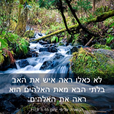 Picture 03 - הבשורה על־פי יוחנן 6:46 HEB - לא כאלו ראה איש את האב בלתי - Bible Verse Picture