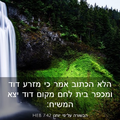 Picture 03 - הבשורה על־פי יוחנן 7:42 HEB - הלא הכתוב אמר כי מזרע דוד - Bible Verse Picture