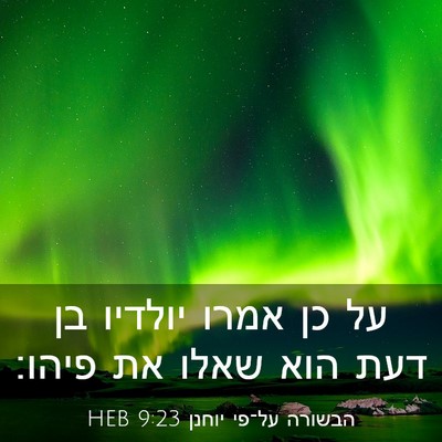 Picture 03 - הבשורה על־פי יוחנן 9:23 HEB - על כן אמרו יולדיו בן דעת - Bible Verse Picture
