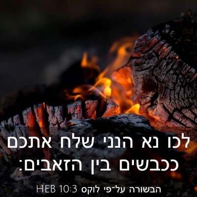 Picture 03 - הבשורה על־פי לוקס 10:3 HEB - לכו נא הנני שלח אתכם ככבשים - Bible Verse Picture