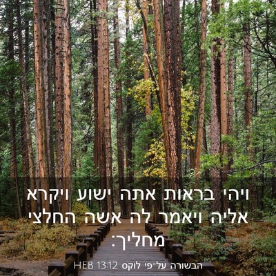 Picture 03 - הבשורה על־פי לוקס 13:12 HEB - ויהי בראות אתה ישוע ויקרא - Bible Verse Picture