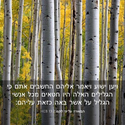 Picture 03 - הבשורה על־פי לוקס 13:2 HEB - ויען ישוע ויאמר אליהם - Bible Verse Picture