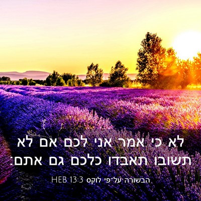 Picture 03 - הבשורה על־פי לוקס 13:3 HEB - לא כי אמר אני לכם אם לא - Bible Verse Picture