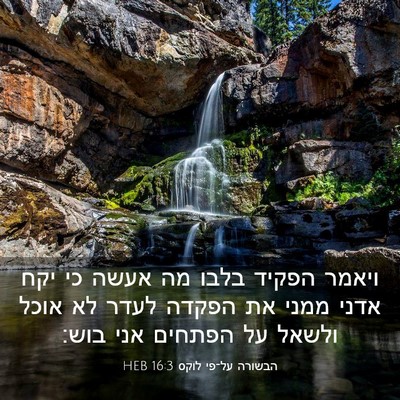 Picture 03 - הבשורה על־פי לוקס 16:3 HEB - ויאמר הפקיד בלבו מה אעשה כי - Bible Verse Picture