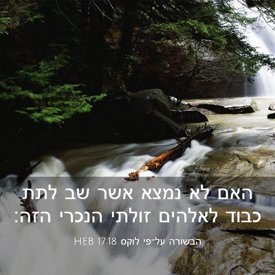 Picture 03 - הבשורה על־פי לוקס 17:18 HEB - האם לא נמצא אשר שב לתת כבוד - Bible Verse Picture