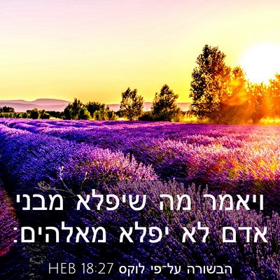 Picture 03 - הבשורה על־פי לוקס 18:27 HEB - ויאמר מה שיפלא מבני אדם לא - Bible Verse Picture