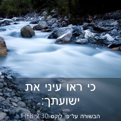 Picture 03 - הבשורה על־פי לוקס 2:30 HEB - כי ראו עיני את - Bible Verse Picture