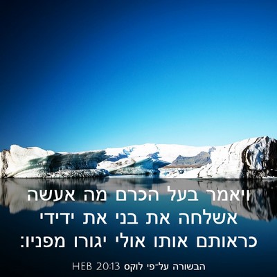 Picture 03 - הבשורה על־פי לוקס 20:13 HEB - ויאמר בעל הכרם מה אעשה - Bible Verse Picture