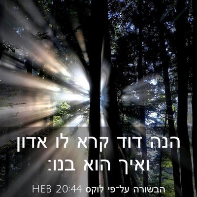 Picture 03 - הבשורה על־פי לוקס 20:44 HEB - הנה דוד קרא לו אדון ואיך - Bible Verse Picture