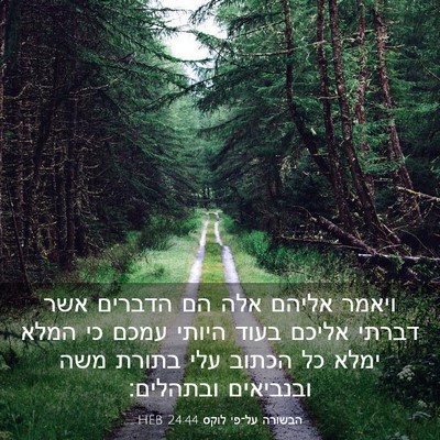 Picture 03 - הבשורה על־פי לוקס 24:44 HEB - ויאמר אליהם אלה הם הדברים - Bible Verse Picture