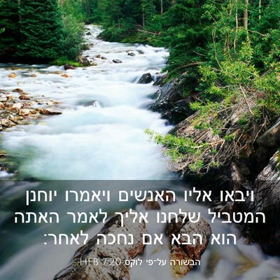 Picture 03 - הבשורה על־פי לוקס 7:20 HEB - ויבאו אליו האנשים ויאמרו - Bible Verse Picture