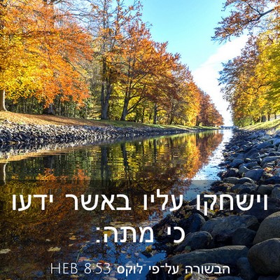 Picture 03 - הבשורה על־פי לוקס 8:53 HEB - וישחקו עליו באשר ידעו כי - Bible Verse Picture