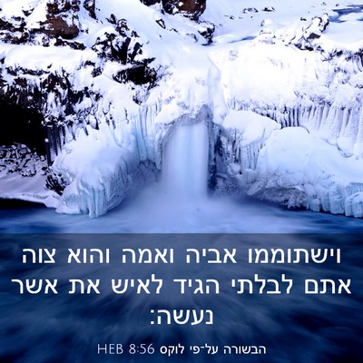 Picture 03 - הבשורה על־פי לוקס 8:56 HEB - וישתוממו אביה ואמה והוא - Bible Verse Picture