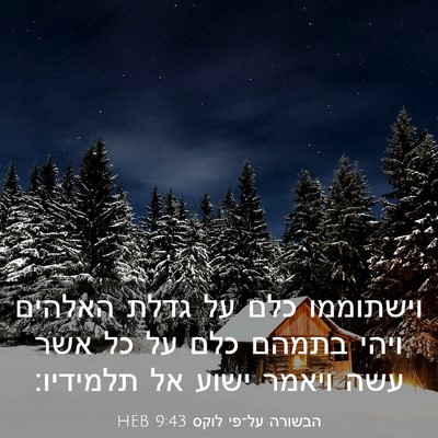 Picture 03 - הבשורה על־פי לוקס 9:43 HEB - וישתוממו כלם על גדלת - Bible Verse Picture