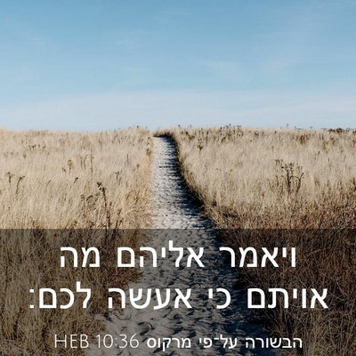 Picture 03 - הבשורה על־פי מרקוס 10:36 HEB - ויאמר אליהם מה אויתם כי - Bible Verse Picture