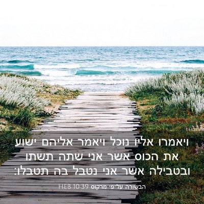 Picture 03 - הבשורה על־פי מרקוס 10:39 HEB - ויאמרו אליו נוכל ויאמר - Bible Verse Picture