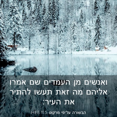 Picture 03 - הבשורה על־פי מרקוס 11:5 HEB - ואנשים מן העמדים שם אמרו - Bible Verse Picture